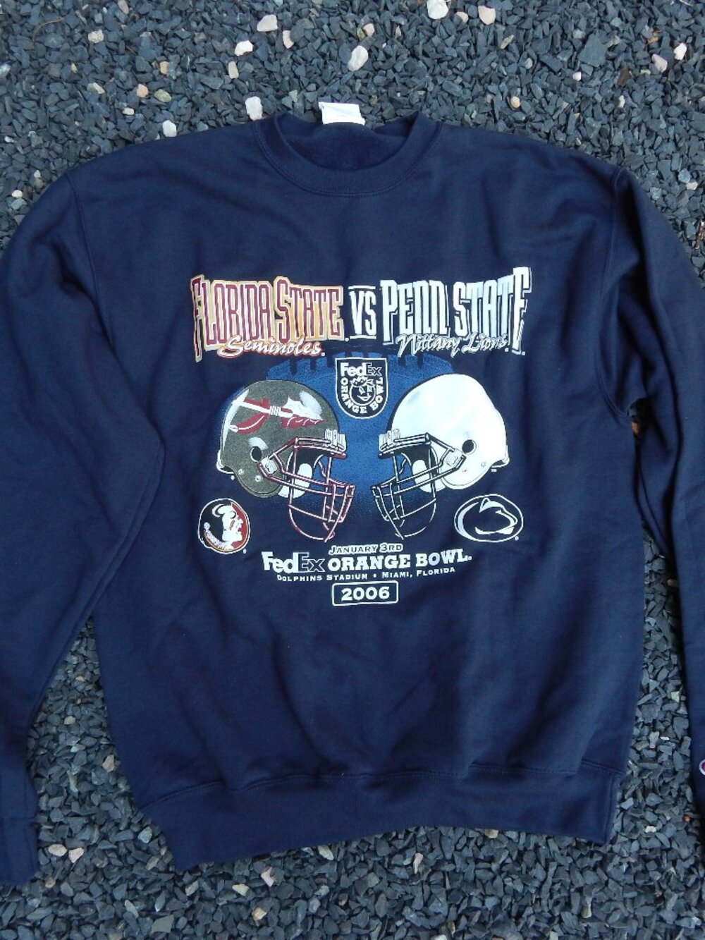 Vintage Y2K Champion Penn State Nittany Lions Medium Orange Bowl Sweatshirt 2006